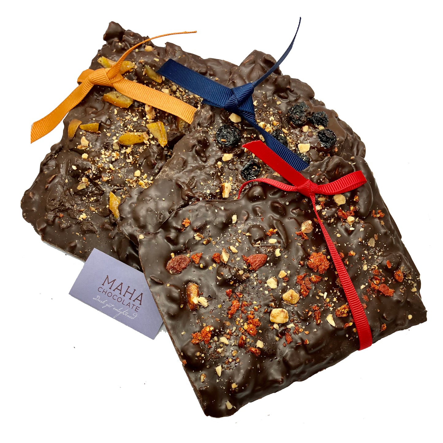 Goji berry- orange- blue berry dark chocolate- MAHA chocolate