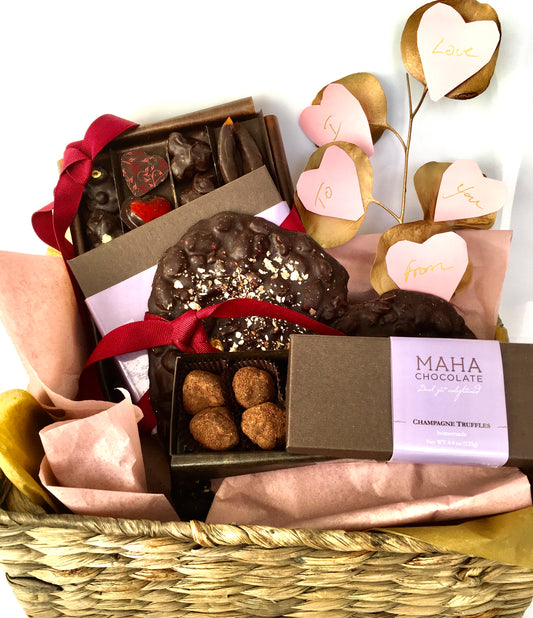 Valentine Chocolate Basket Gift- Mahachocolate